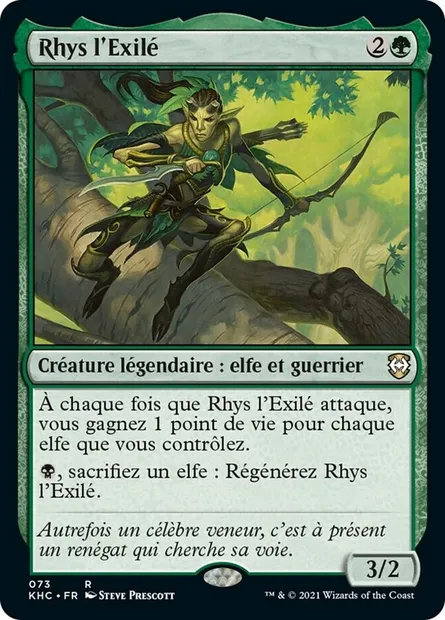Rhys l'Exilé, carte Magic KHC 73 — extension Kaldheim Commander