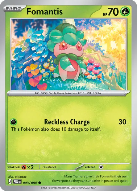 Fomantis, Pokémon card PBL 003 — Pitch Black set