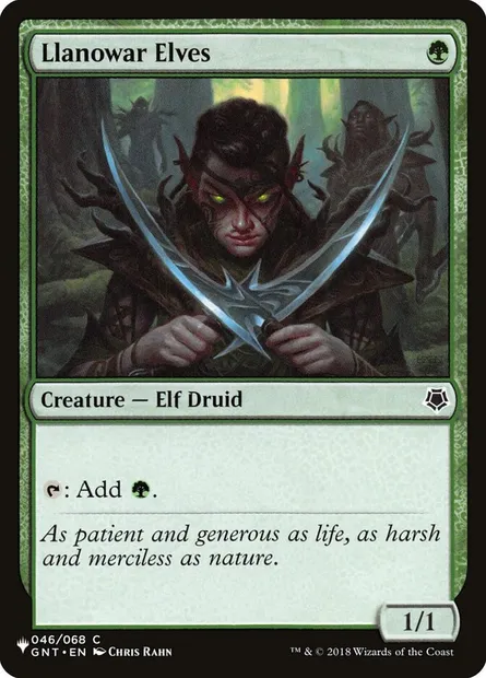 Llanowar Elves, Magic card PLST GNT-46 — The List set