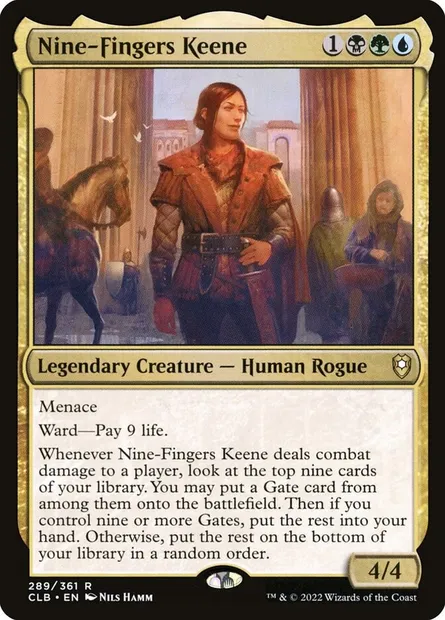 Nine-Fingers Keene, Magic card CLB 289 — Commander Legends: Battle for Baldur's Gate set