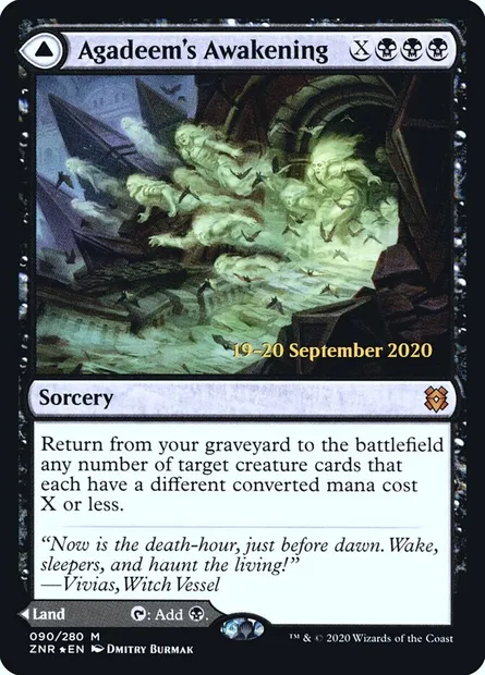 Agadeem's Awakening // Agadeem, the Undercrypt, Magic card PZNR 90s — Zendikar Rising Promos set