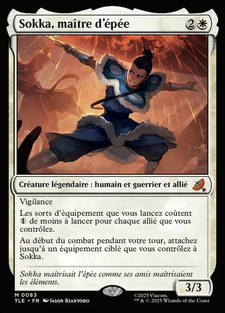Sokka, maître d'épée, carte Magic TLE 83 — extension Avatar: The Last Airbender Eternal