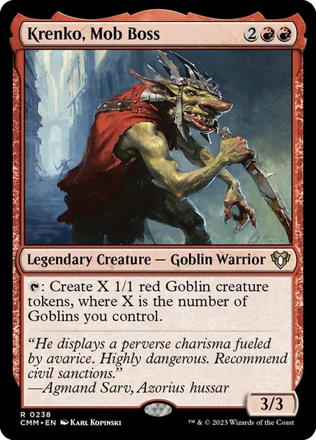 Krenko le caïd, carte Magic CMM 238 — extension Commander Masters