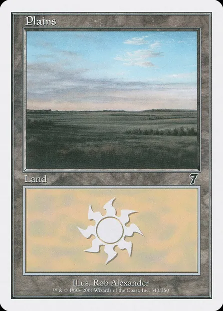 Plains, Magic card 7ED 343 — Seventh Edition set