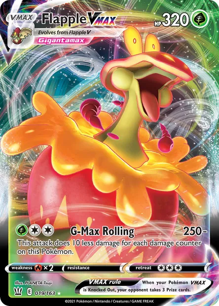 Flapple VMAX, Pokémon card BST 19 — Battle Styles set