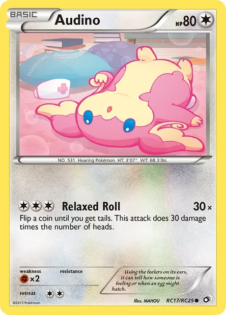 Audino, Pokémon card LTR RC17 — Legendary Treasures set