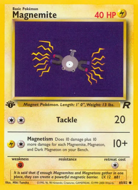 Magnemite, Pokémon card TR 60 — Team Rocket set
