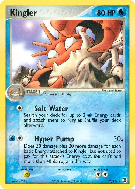 Kingler, Pokémon card RG 26 — FireRed & LeafGreen set