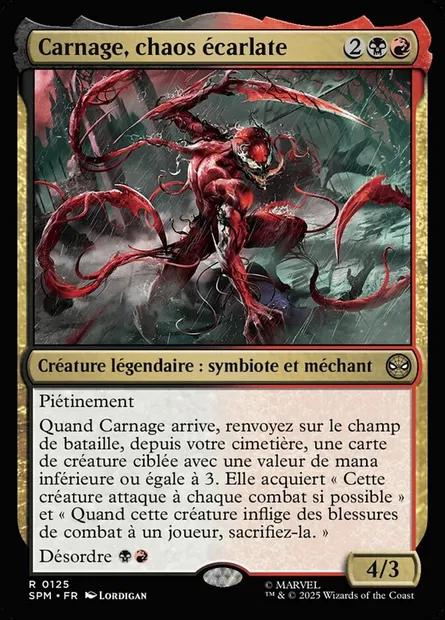 Carnage, chaos écarlate, carte Magic SPM 125 — extension Marvel's Spider-Man
