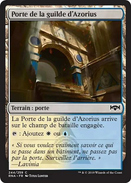 Porte de la guilde d'Azorius, carte Magic RNA 244 — extension L'allégeance de Ravnica