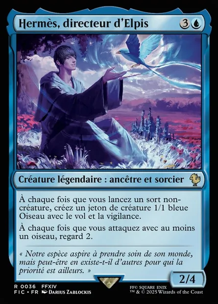 Hermès, directeur d'Elpis, carte Magic FIC 36 — extension Final Fantasy Commander