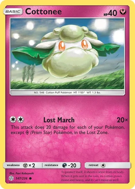 Cottonee, Pokémon card CEC 147 — Cosmic Eclipse set