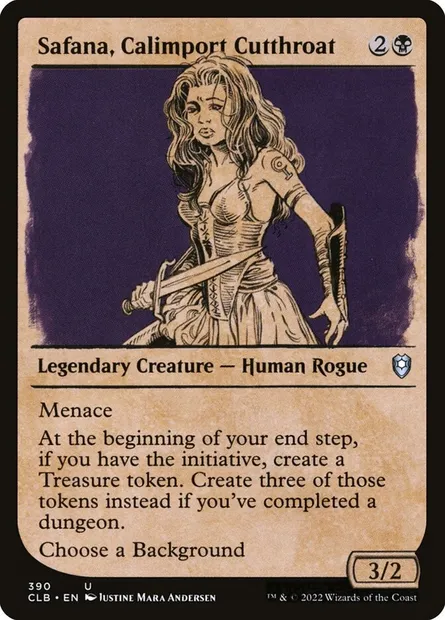 Safana, Calimport Cutthroat, Magic card CLB 390 — Commander Legends: Battle for Baldur's Gate set