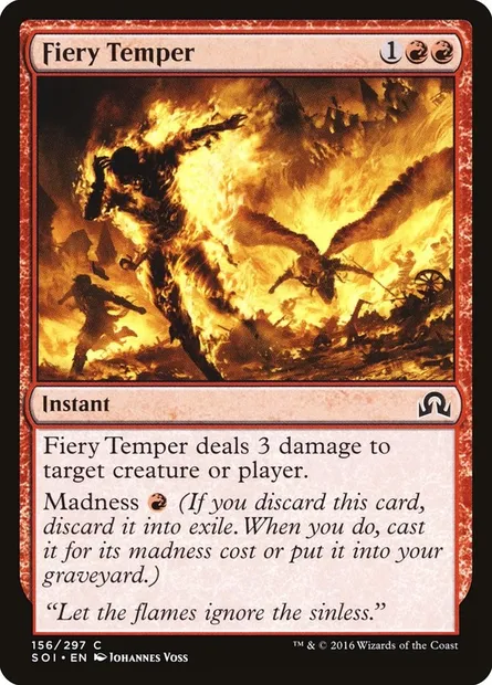 Fiery Temper, Magic card SOI 156 — Shadows over Innistrad set