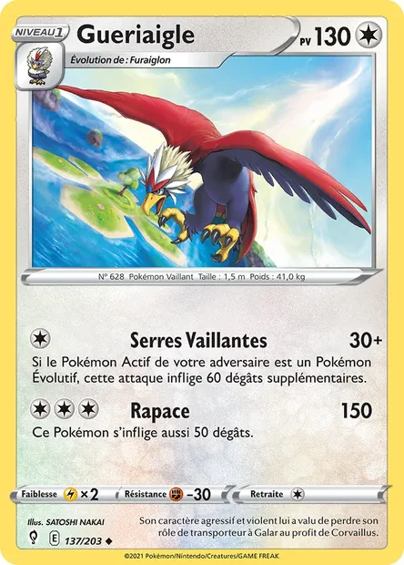 Gueriaigle, carte Pokémon EVS 137 — extension Évolution Céleste