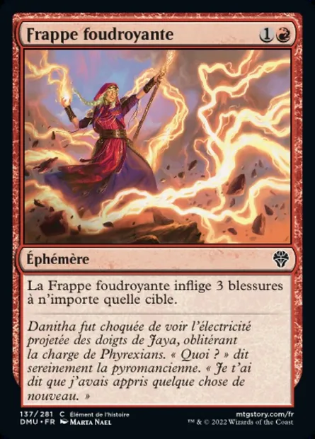 Frappe foudroyante, carte Magic DMU 137 — extension Dominaria Uni