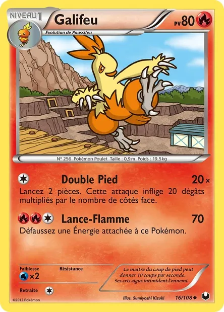 Galifeu, carte Pokémon DEX 16 — extension Explorateurs Obscurs