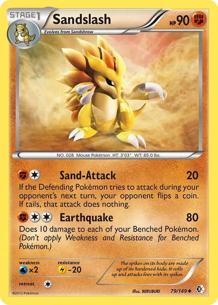 Sandslash, Pokémon card BCR 79 — Boundaries Crossed set