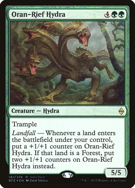 Oran-Rief Hydra, Magic card PBFZ 181 — Battle for Zendikar Promos set