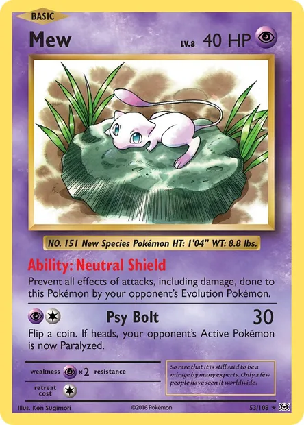 Mew, Pokémon card EVO 53 — Evolutions set