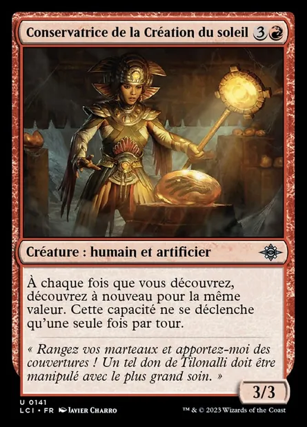 Conservatrice de la Création du soleil, carte Magic LCI 141 — extension The Lost Caverns of Ixalan