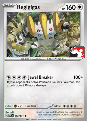 Regigigas, Pokémon card PPS 086-3 — Play! Pokémon Prize Pack Series set