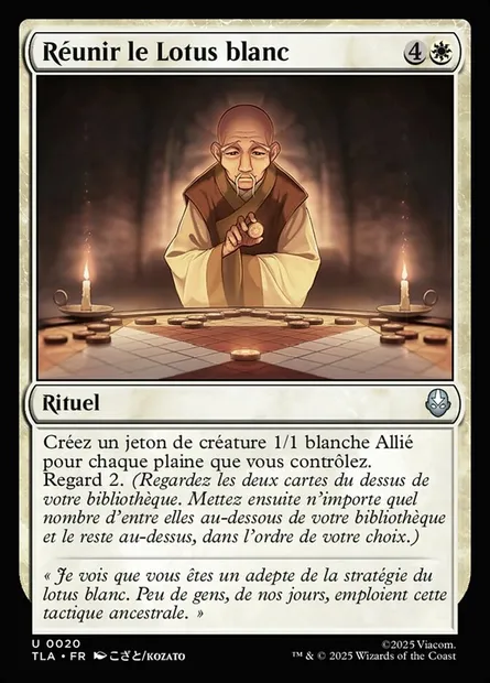 Réunir le Lotus blanc, carte Magic TLA 20 — extension Avatar: The Last Airbender