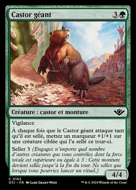 Castor géant, carte Magic OTJ 165 — extension Outlaws of Thunder Junction