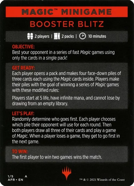 Booster Blitz, Magic card MAFR 1 — Adventures in the Forgotten Realms Minigames set