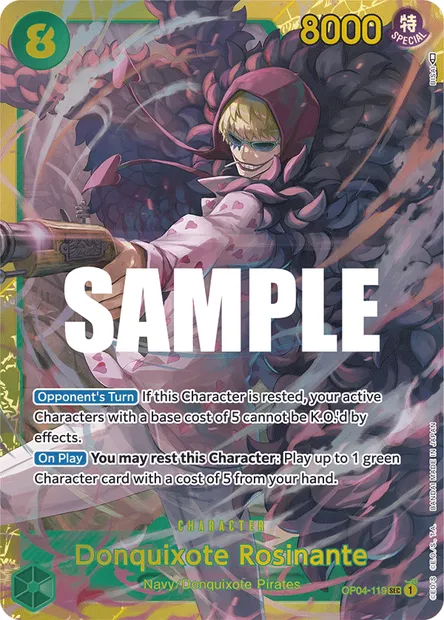 Donquixote Rosinante, One Piece card OP04-119 — KINGDOMS OF INTRIGUE set