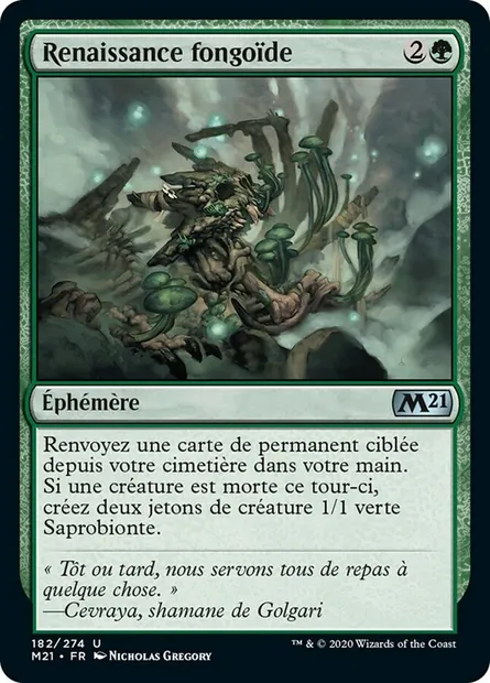Renaissance fongoïde, carte Magic M21 182 — extension Core Set 2021