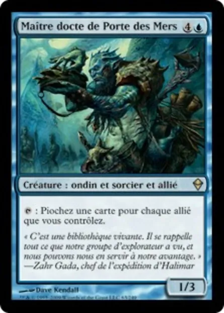 Maître docte de Porte des Mers, carte Magic ZEN 63 — extension Zendikar