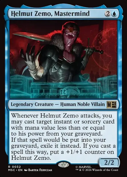Helmut Zemo, Mastermind, Magic card MSC 32 — Marvel Super Heroes Commander set
