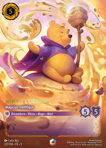 Winnie l'ourson - Magicien mellifique, carte Disney Lorcana CH9-227 — extension Fabuleux