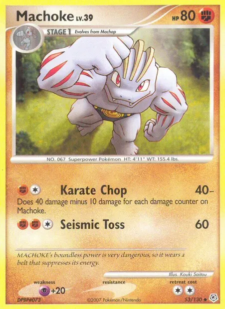 Machoke, Pokémon card DP 53 — Diamond & Pearl set
