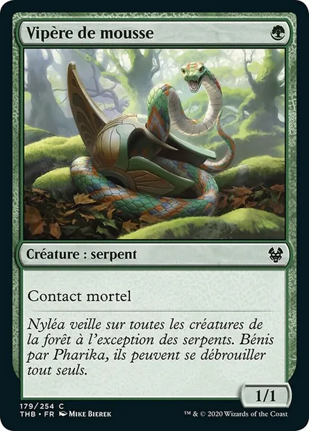 Vipère de mousse, carte Magic THB 179 — extension Theros Beyond Death