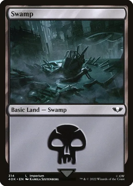 Swamp, Magic card 40K 314 — Warhammer 40,000 Commander set