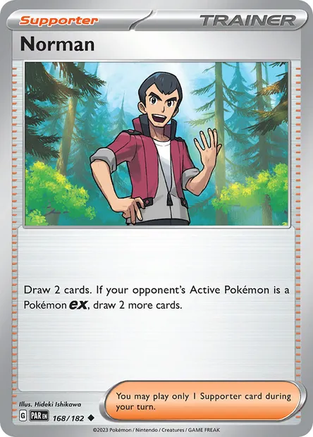 Norman, Pokémon card PAR 168 — Paradox Rift set