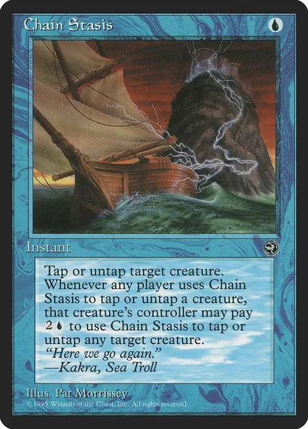 Chain Stasis, Magic card HML 23 — Homelands set