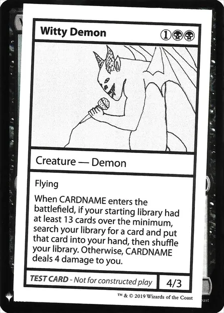 Witty Demon, Magic card CMB1 50 — Mystery Booster Playtest Cards 2019 set