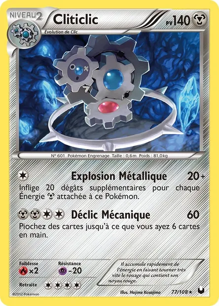Cliticlic, carte Pokémon DEX 77 — extension Explorateurs Obscurs