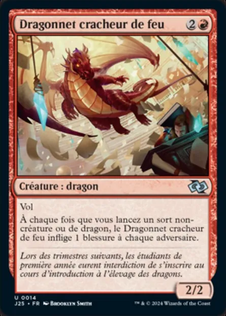 Dragonnet cracheur de feu, carte Magic J25 14 — extension Foundations Jumpstart
