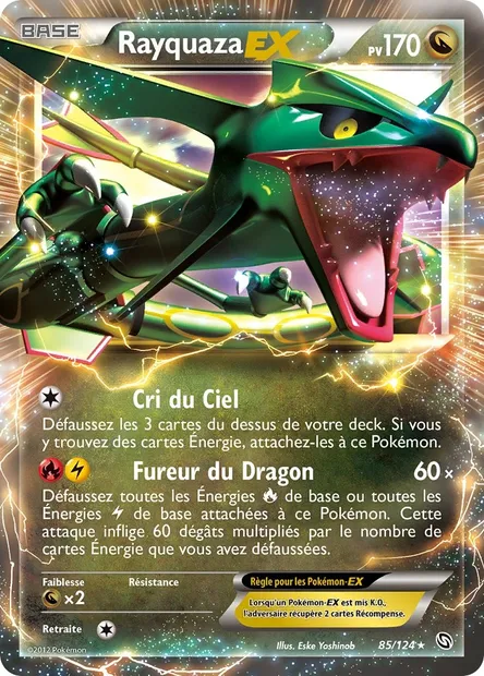 Rayquaza-EX, carte Pokémon DRX 85 — extension Dragons Éxaltés