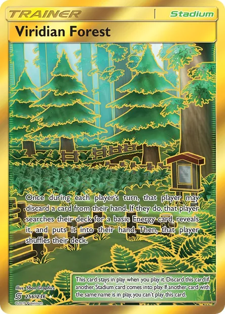 Viridian Forest, Pokémon card UNM 256 — Unified Minds set