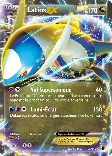 Latios-EX, carte Pokémon PLF 86 — extension Glaciation Plasma