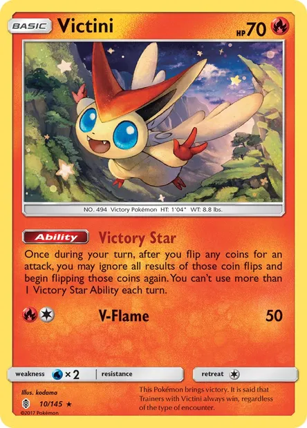 Victini, Pokémon card GRI 10 — Guardians Rising set