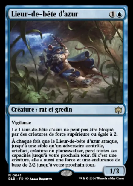 Lieur-de-bête d'azur, carte Magic BLB 41 — extension Bloomburrow