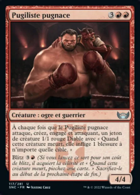 Pugiliste pugnace, carte Magic SNC 117 — extension Les rues de la Nouvelle-Capenna