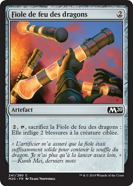 Fiole de feu des dragons, carte Magic M20 241 — extension Core Set 2020