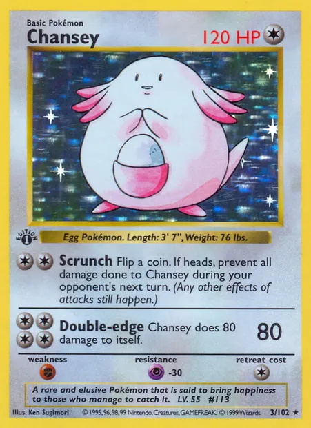 Chansey, Pokémon card BS 3 — Base Set set